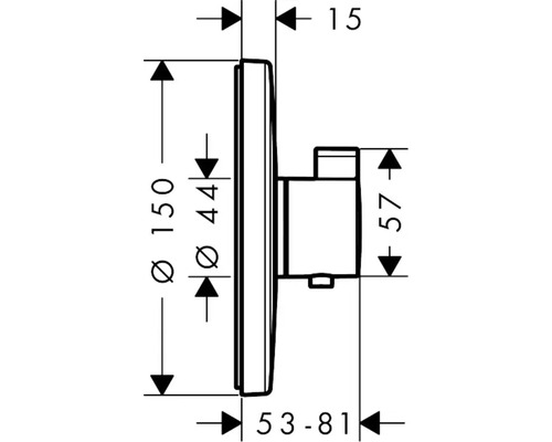 Schéma technique d''un accessoire de salle de bain avec dimensions