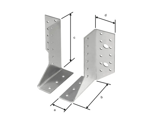Abbildung von zwei Winkelverbindern mit Maßangaben.
