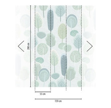 Papier peint photo avec motif d''arbre et indications de dimensions