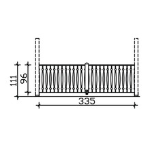 Schéma technique d''une balustrade avec dimensions