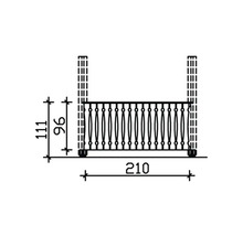 Schéma technique d''une balustrade avec dimensions