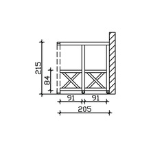 Dessin technique d''une construction en bois avec indications de dimensions