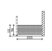 Dessin technique d''une balustrade avec dimensions