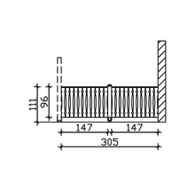 Dessin technique d''une balustrade avec dimensions