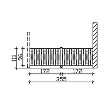 Dessin technique d''une balustrade avec indications de dimensions