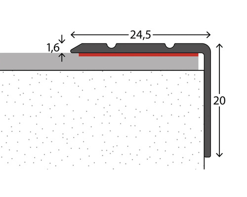 Escalier profilé avec dimensions