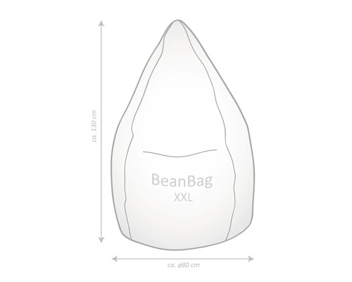 Image d''un pouf surdimensionné mesurant environ 130 centimètres de haut et environ 80 centimètres de diamètre