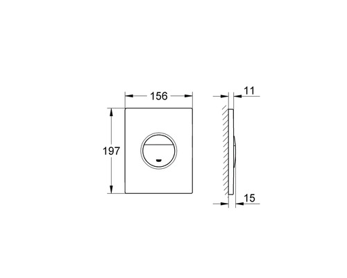 Schéma technique d''une plaque de commande avec dimensions