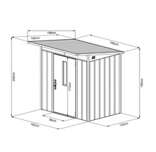 Illustration d''un abri de jardin avec dimensions