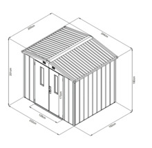 Schéma d''un abri de jardin avec dimensions