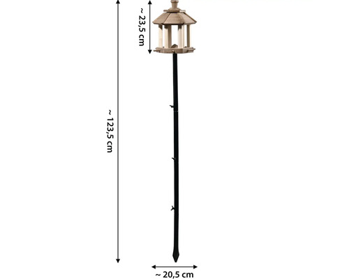 Mangeoire pour oiseaux avec support, hauteur totale d''environ 123,5 cm
