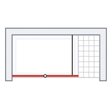 Illustration d''une cabine de douche avec porte coulissante et mur carrelé