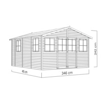 Illustration d''un abri de jardin avec dimensions