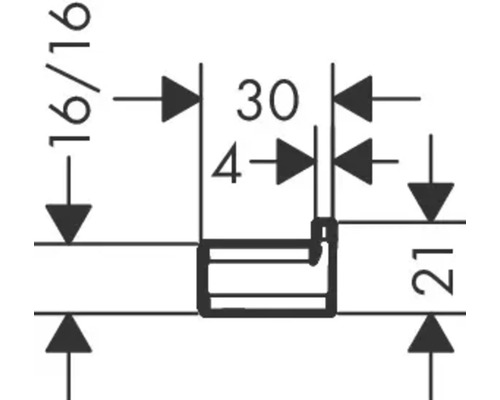 Technische Zeichnung mit Maßangaben in Millimetern