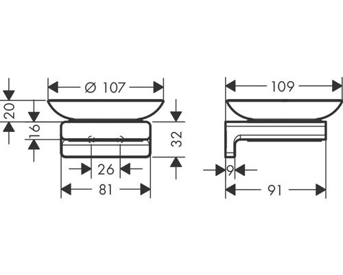 Dessin technique d''un distributeur de savon avec dimensions