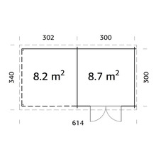 Plan du chalet de jardin avec dimensions