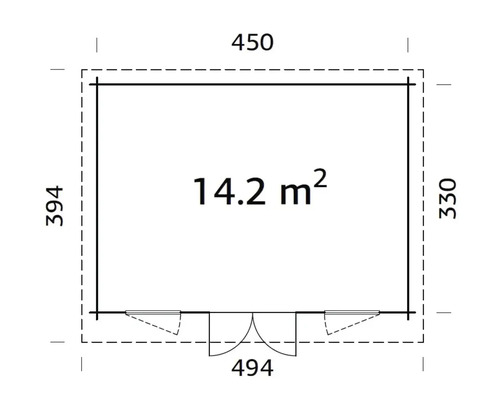 Plan d''un abri de jardin avec indication des dimensions