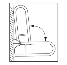 Croquis d''une barre d''appui rabattable pour la salle de bains à des fins de soutien