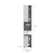 Badezimmerschrank mit Abmessungen.