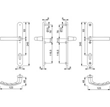 Schéma technique d''une garniture de porte avec dimensions