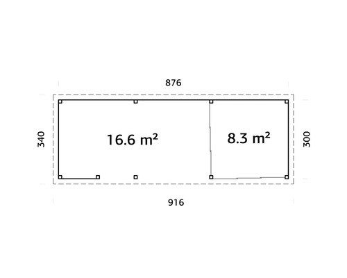 Plan avec les dimensions d''un abri de jardin
