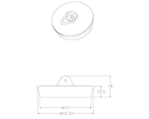 Dessin d''un bouchon de vidange avec dimensions