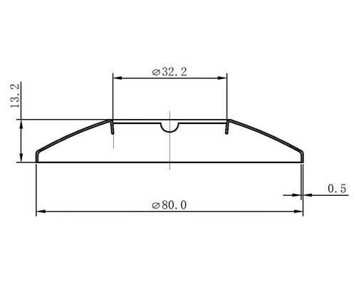 Dessin technique d''un couvercle avec des dimensions
