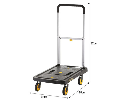 Chariot de transport Stanley mesurant 92 x 68 x 41 cm.