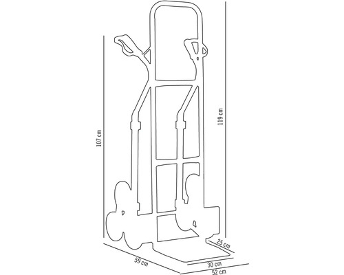 Abmessungen einer Treppenkarre