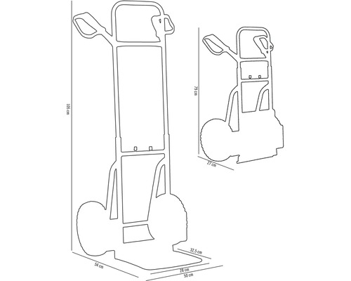 Dimensions d''un monte-escalier sous forme de dessin au trait