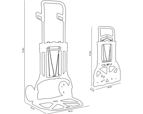 Abmessungen einer Treppenkarre im Detail