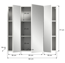 Illustration d''une armoire de toilette avec dimensions