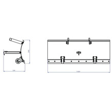 Dessin technique d''une caisse à outils avec les dimensions