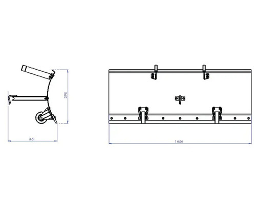 Dessin technique d''une caisse à outils avec les dimensions