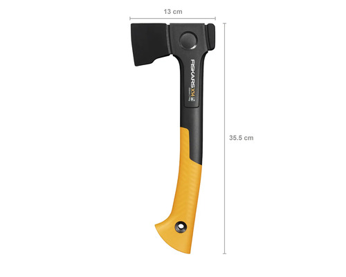 Fiskars X14 hache à fendre d''une longueur de 35,5 cm et d''une largeur de tête de 13 cm.