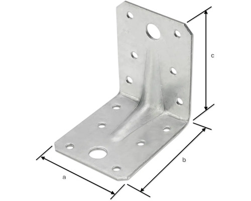 Winkelverbinder aus Metall mit Löchern zur Befestigung.