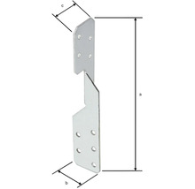 Abmessungen einer Sparrenpfette aus Metall mit Löchern