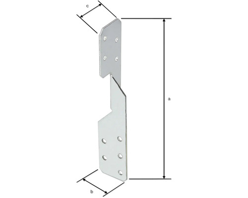 Abmessungen einer Sparrenpfette aus Metall mit Löchern