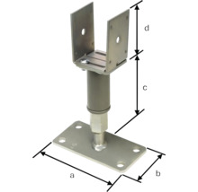 Support de poteau réglable avec dimensions