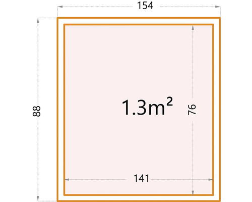 Grundfläche mit Maßangaben