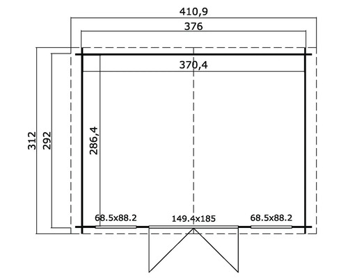 Plan d''un abri de jardin avec des mesures