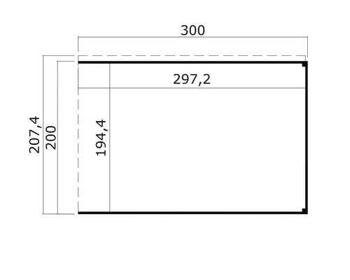 Technische Zeichnung mit Maßangaben