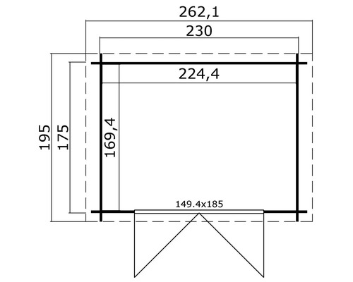 Plan d''un cabanon de jardin avec dimensions