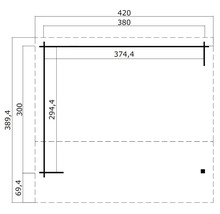 Dessin technique avec cotes pour une cabane de jardin