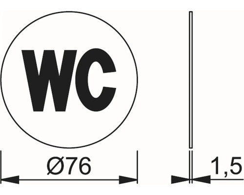 Abmessungen WC-Schild