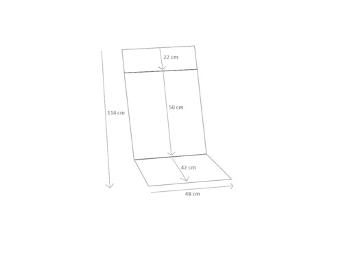 Schéma technique d''une chaise avec dimensions