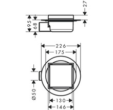Dessin technique d''un siphon avec indications de dimensions