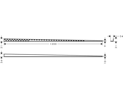 Dessin technique d''une courroie trapézoïdale à nervures avec indications de dimensions