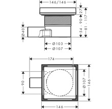 Dessin technique d''un écoulement avec indications de mesure
