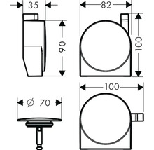 Dessin technique d''un siphon avec cotes